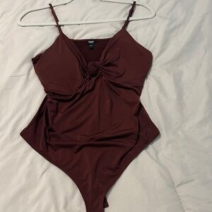 Express Maroon Bodysuit